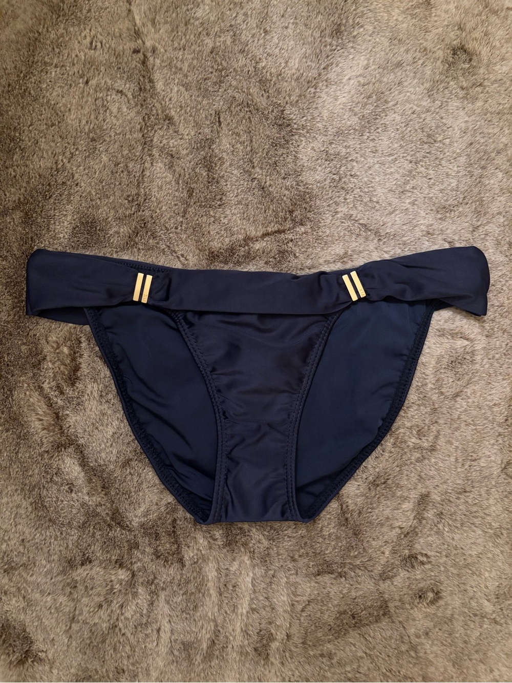 NWT ViX Paula Hermanny Solid Bia Tube Full Navy Bikini Bottom - size XS